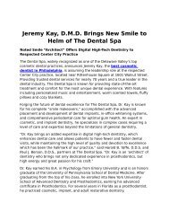 Jeremy Kay, D.M.D. Brings New Smile to Helm of The Dental Spa