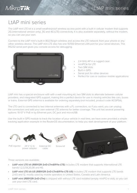 MikroTik RB912R-2nD-LTm/&R11e-LTE-US LtAP mini LTE kit-US US vers Dual-SIM GPS