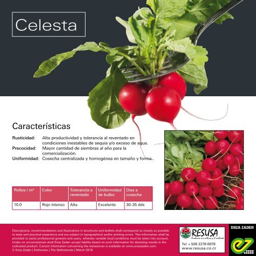 Leaflet Celesta Costa Rica 2018