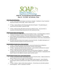 SOAP 42nd Annual Meeting Award Recipients May 12 – 16, 2010 ...