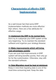 Characteristics of effective ERP Implementation