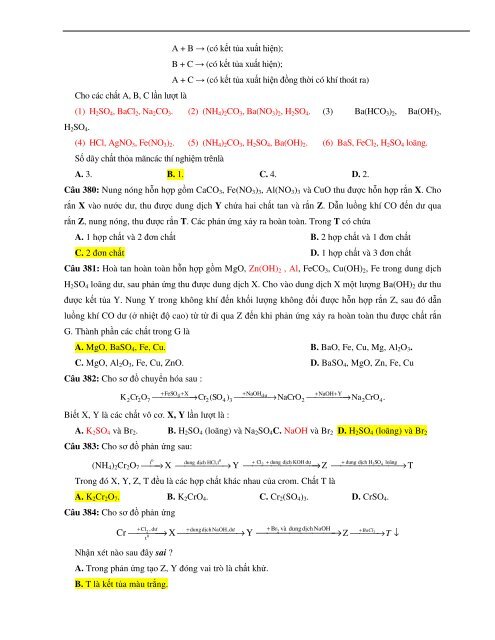 TỔNG ÔN LÝ THUYẾT - 622 CÂU TRẮC NGHIỆM - ÔN THI THPTQG 2017 (WITH ANSWER KEY)