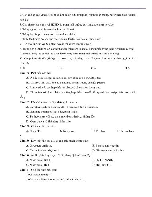 TỔNG ÔN LÝ THUYẾT - 622 CÂU TRẮC NGHIỆM - ÔN THI THPTQG 2017 (WITH ANSWER KEY)