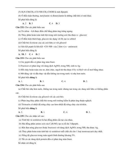 TỔNG ÔN LÝ THUYẾT - 622 CÂU TRẮC NGHIỆM - ÔN THI THPTQG 2017 (WITH ANSWER KEY)