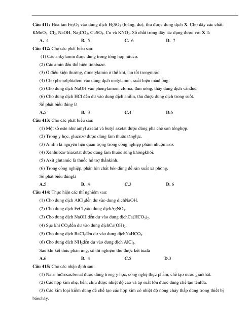 TỔNG ÔN LÝ THUYẾT - 622 CÂU TRẮC NGHIỆM - ÔN THI THPTQG 2017 (WITH ANSWER KEY)