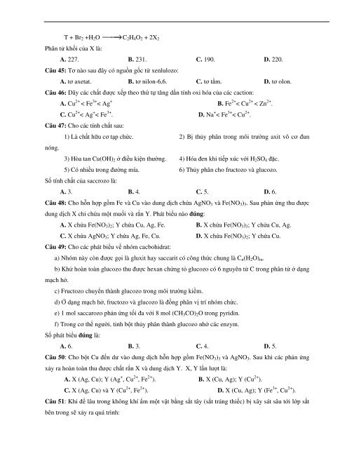 TỔNG ÔN LÝ THUYẾT - 622 CÂU TRẮC NGHIỆM - ÔN THI THPTQG 2017 (WITH ANSWER KEY)