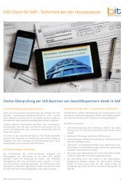 B&IT-Broschüre: UID Check für SAP - Sicherheit bei der Umsatzsteuer