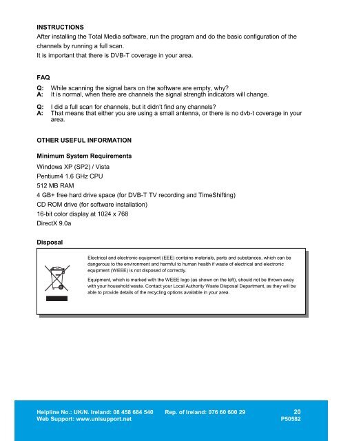 DVB-T Tuner User Manual - unisupport