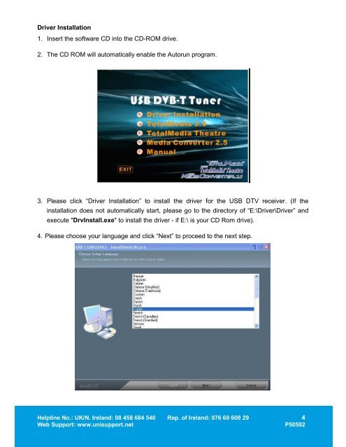 DVB-T Tuner User Manual - unisupport