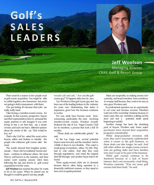Golf Inc. - Most Influential People In Golf Sales PP 2018