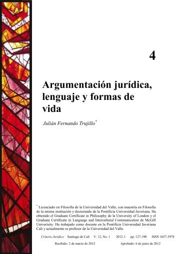 Argumentación jurídica, lenguaje y formas de vida - Revista Criterio ...