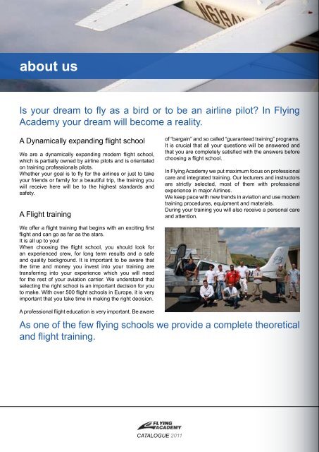 CATALOGUE 2011 - Flugschule Flying Academy