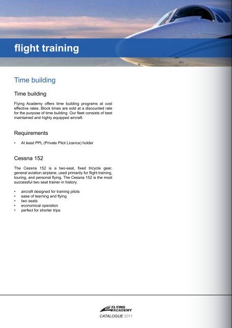 CATALOGUE 2011 - Flugschule Flying Academy