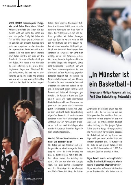 WWU Baskets Jahresmagazin 2017_18