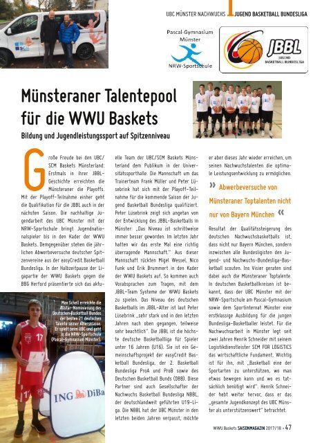 WWU Baskets Jahresmagazin 2017_18