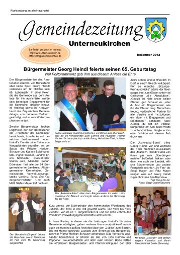 Die Landjugend - Aktionen 2012 - Gemeinde Unterneukirchen