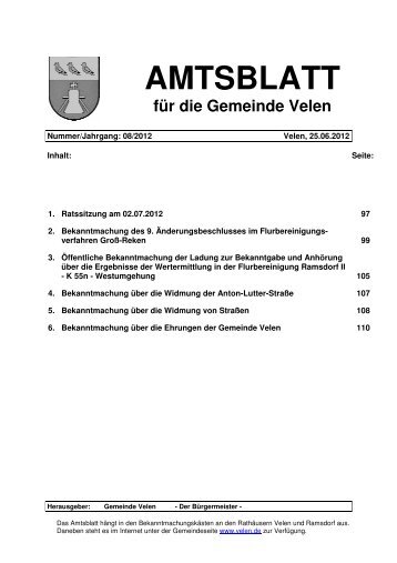 AMTSBLATT für die Gemeinde Velen