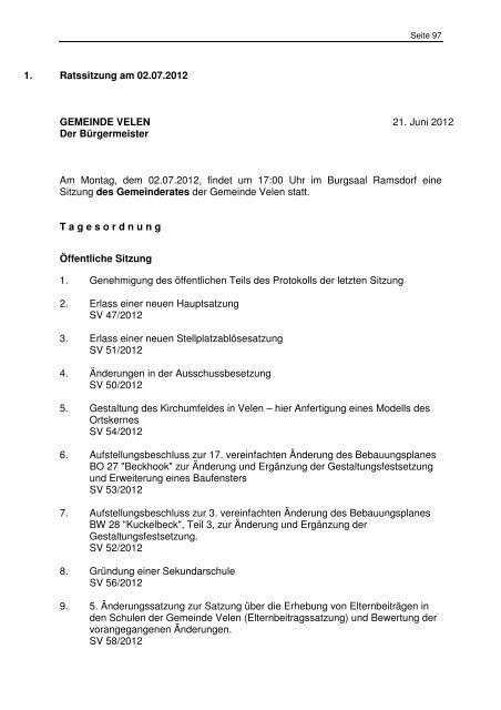 AMTSBLATT für die Gemeinde Velen