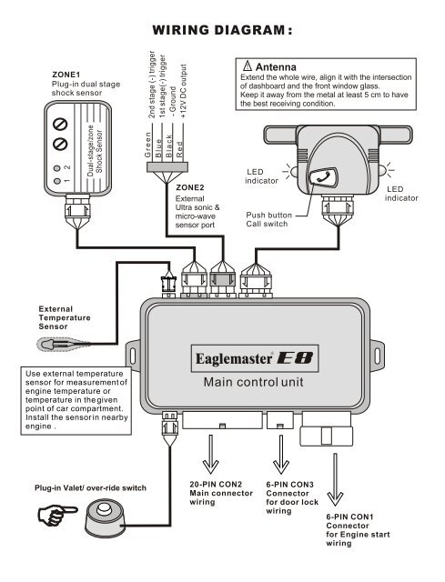 2-way car alarm system with remote engine start - Net Trading