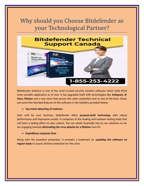  Why should you Choose Bitdefender as your Technological Partner