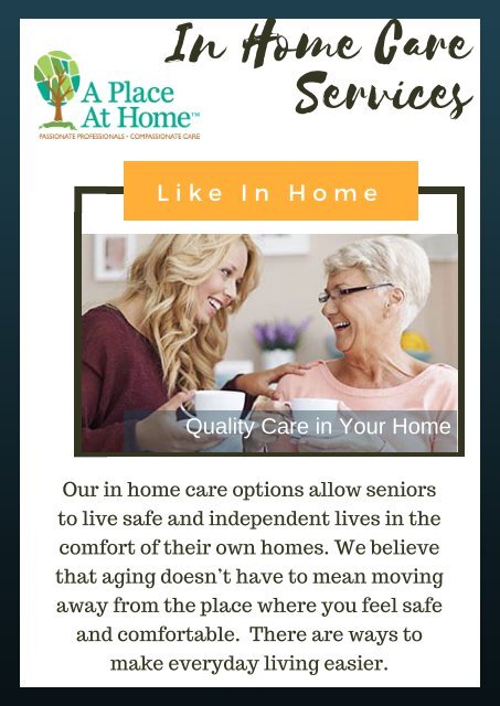 Personal Care And Medication Care For Seniors A Place At Home Omaha