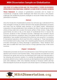 MBA Dissertation Sample on Globalization