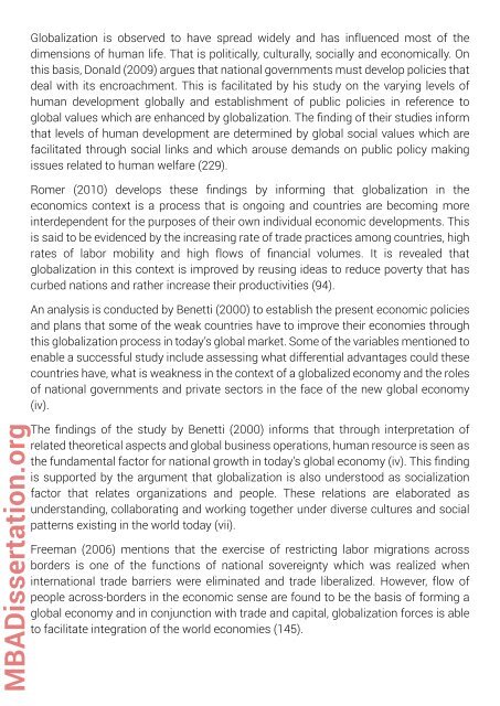 MBA Dissertation Sample on Globalization
