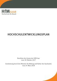 Hochschulentwicklungsplan der HfM Saar