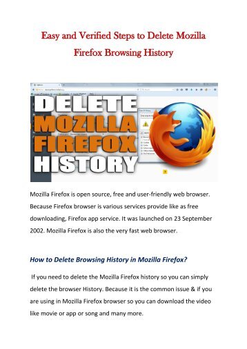 Verified Steps to Delete Mozilla Firefox Browsing History