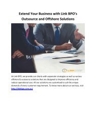 Extend Your Business with Link BPO's Outsource and Offshore Solutions