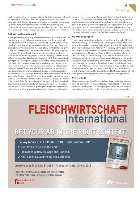 FLEISCHWIRTSCHAFT international 2/2018