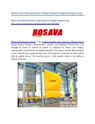 Resin Line Manufacturer Oman Rosava Engineering Group