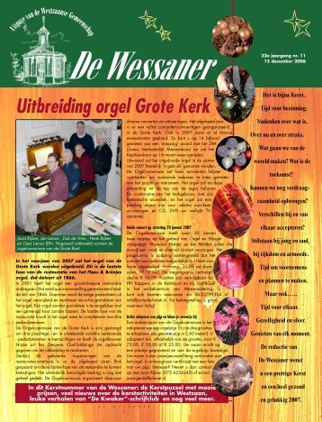 Uitbreiding orgel Grote Kerk - Westzaanse Gemeenschap