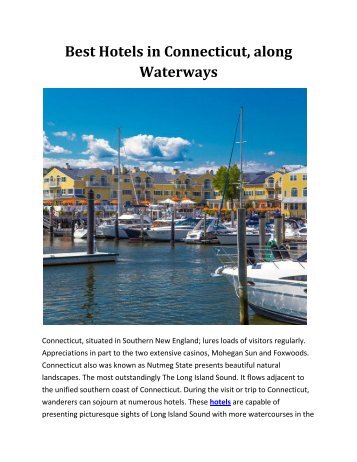 Best Hotels in Connecticut, along Waterways