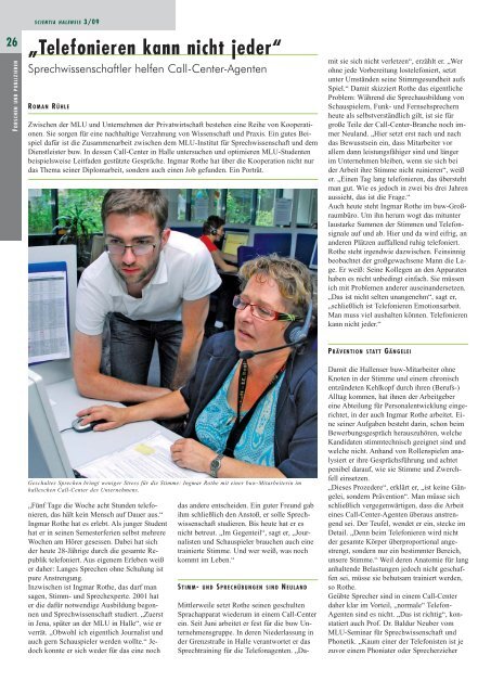 Uni-Magazin 3_2009.indd - Zentrale Universitätsverwaltung - Martin ...