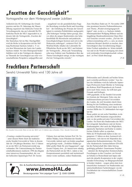 Uni-Magazin 3_2009.indd - Zentrale Universitätsverwaltung - Martin ...