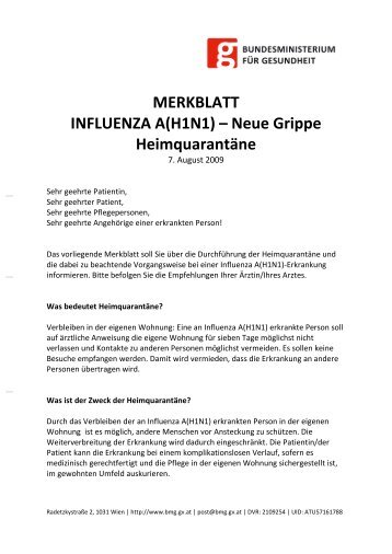 MERKBLATT INFLUENZA A(H1N1) – Neue ... - Aeskulap-Apotheke