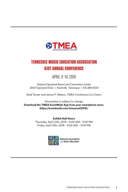 TMEA 2018 Professional Development Conference Program