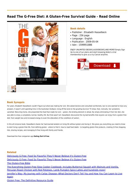 The G Free Diet A Gluten Free