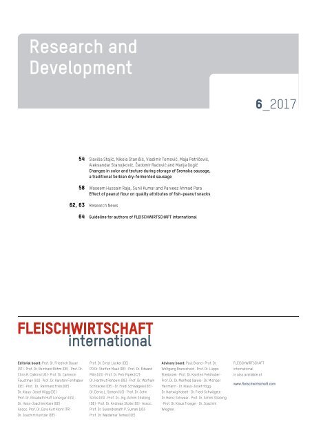 FLEISCHWIRTSCHAFT international 6/2017
