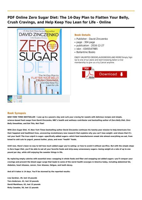 Zero Sugar Diet zero sugar diet pdf