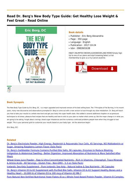 Dr Berg039s New Body Type Guide