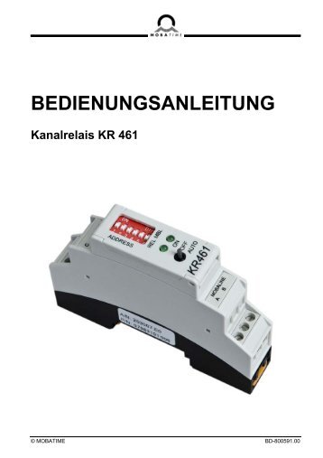 Inst.-Anl. - Kanalrelais Switch KR 461 - Bürk Mobatime GmbH