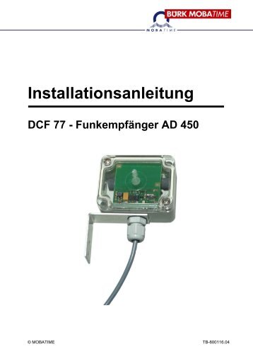 DCF 77-Funkempfänger AD 450 - Bürk Mobatime GmbH