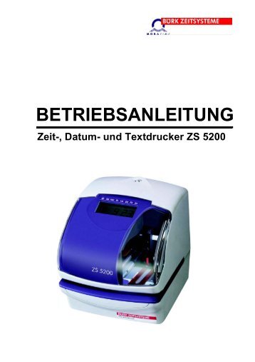 Anl. - Zeit-, Datum - Bürk Mobatime GmbH