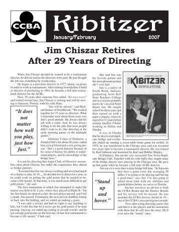 Jim Chiszar Retires After 29 Years of Directing - Chicago Contract ...