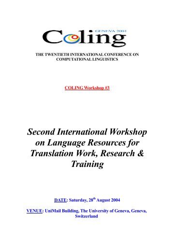 Second International Workshop on Language ... - ACL Anthology