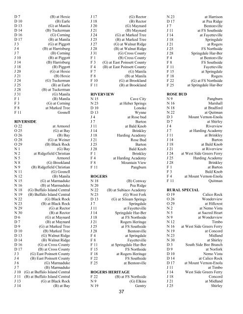 BASKETBALL SCHOOLS BY CONFERENCES - Arkansas Activities ...