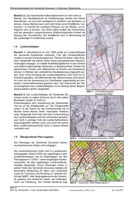 Flächennutzungsplan 5. Änderung - Dipl.-Ing. Thomas Bünz ...