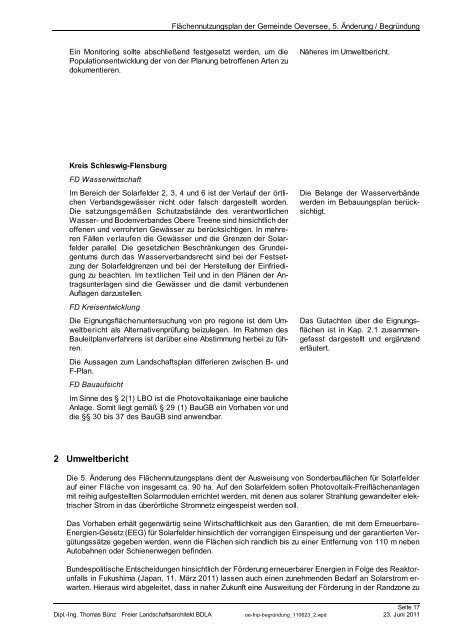Flächennutzungsplan 5. Änderung - Dipl.-Ing. Thomas Bünz ...